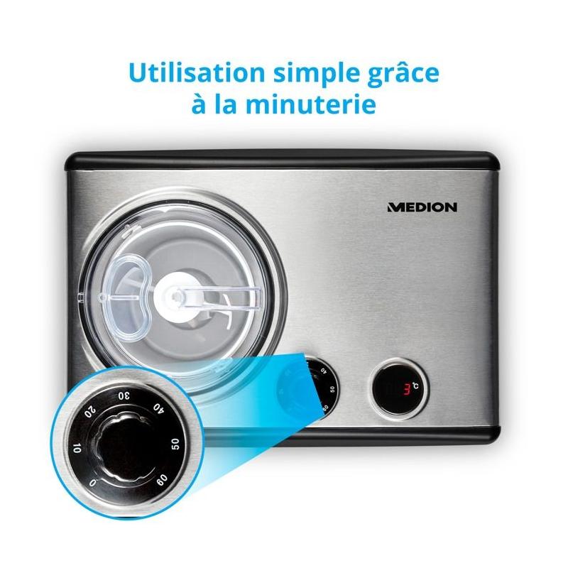 Sorbetière et yaourtière électrique en aluminium 1,5L