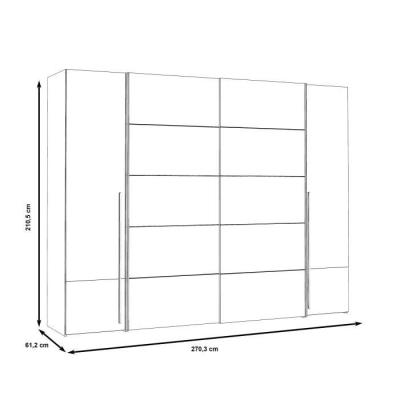 Armoire Chêne Artisan et Béton - 2 Portes Battantes + 2 Portes Coulissantes