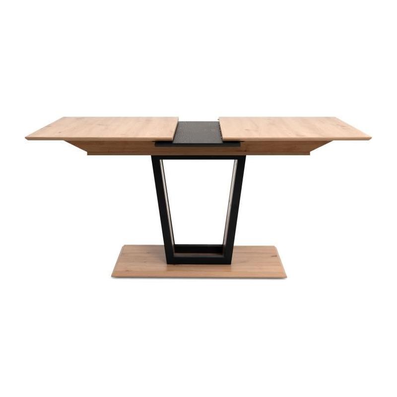 Table extensible SORIA - 10 personnes - Noir / Chene artisan