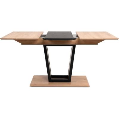 Table extensible SORIA - 10 personnes - Noir / Chene artisan