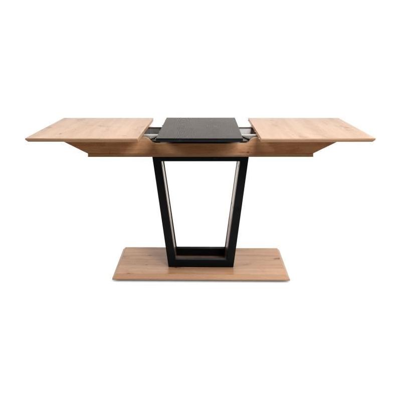 Table extensible SORIA - 10 personnes - Noir / Chene artisan