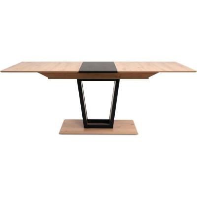 Table extensible SORIA - 10 personnes - Noir / Chene artisan