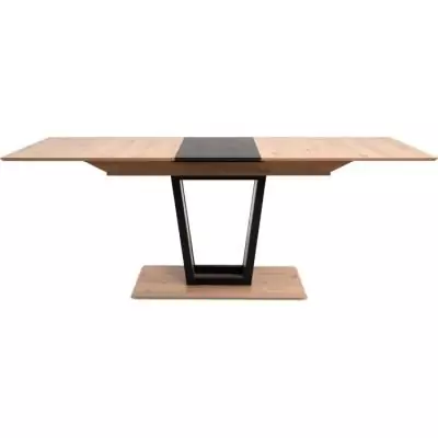 Table extensible SORIA - 10 personnes - Noir / Chene artisan Table extensible SORIA - 10 personnes - Noir / Chene artisan