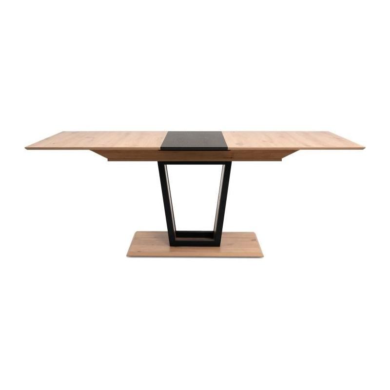 Table extensible SORIA - 10 personnes - Noir / Chene artisan