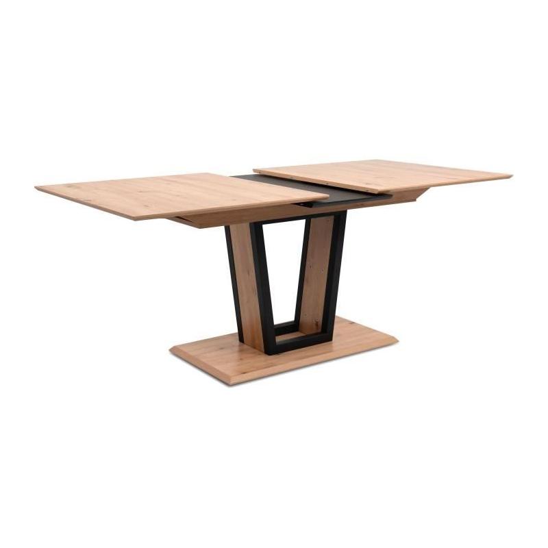 Table extensible SORIA - 10 personnes - Noir / Chene artisan