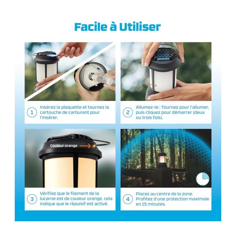 Lanterne Noire Anti-Moustiques - Protection 20m²