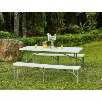 Table de réception pliante pour traiteur - 8 pers - 180x74xH73,5 cm - Noir