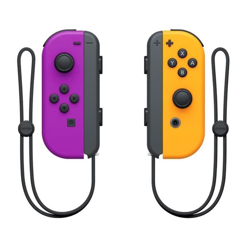 Paire de Joy-Con Violet & Orange Néon pour Nintendo Switch