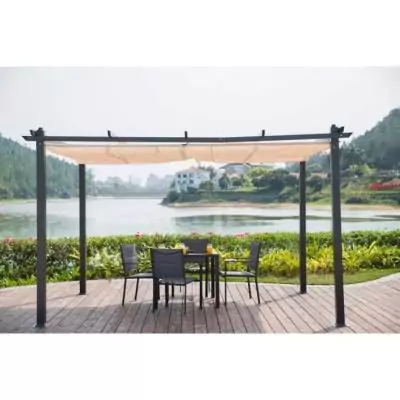 Pergola aluminium CORDOBA - Ecru - 4 x 3 m - Facile à monter Pergola aluminium CORDOBA - Ecru - 4 x 3 m - Facile à monter