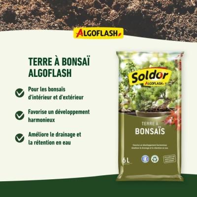 ALGOFLASH Terre à Bonsaïs 6 L - Idéal pour vos plantes en pot