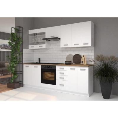 Meuble sous-évier 2 portes - Décor blanc - L 80 x H 82 x P52 cm