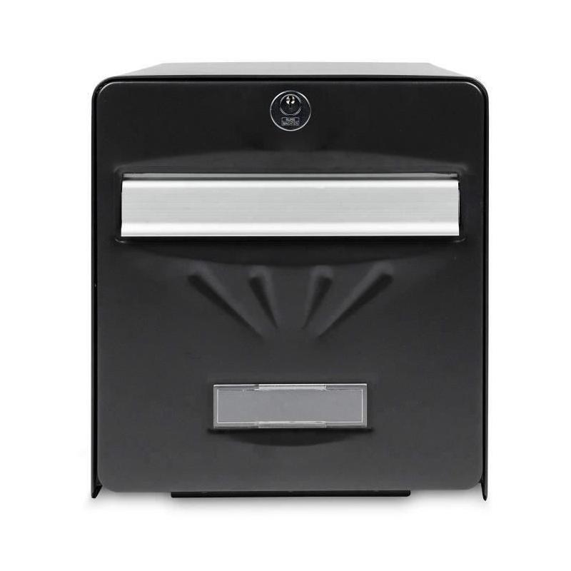 Boîte aux lettres Balnéaire en acier galvanisé - Porte arriere vitrée - Noir