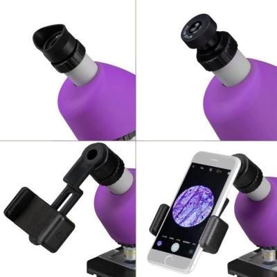 Microscope 40x-640x BRESSER JUNIOR LED Violet - Kit Expérimentation