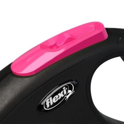 Laisse sangle TRIXIE flexi New NEON - Taille S - 5m - Rose fluo - Pratique et flashy