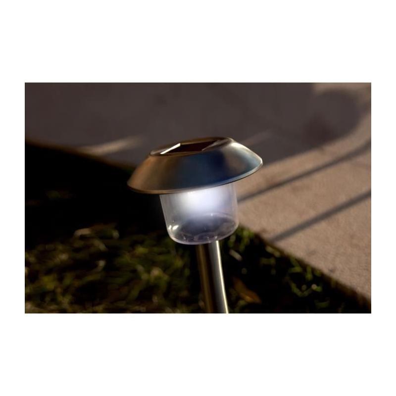 Lot de 8 balises solaires LED blanc froid - Élégance et luminosité pour votre extérieur