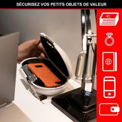 Mini Coffre-fort Portable - MASTER LOCK - Blanc - Avec Câble