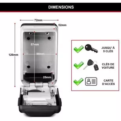 Boîte à clés Masterlock 5425EURD Format M - Sécurité Compacte