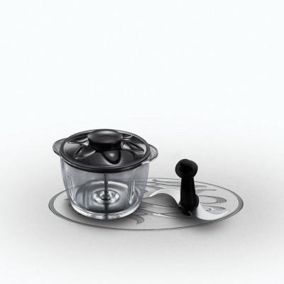 Mini Hachoir RUSSELL HOBBS Desire 24662-56 - Puissant 200W - Bol en verre 1 L - Lames inox - Noir mat