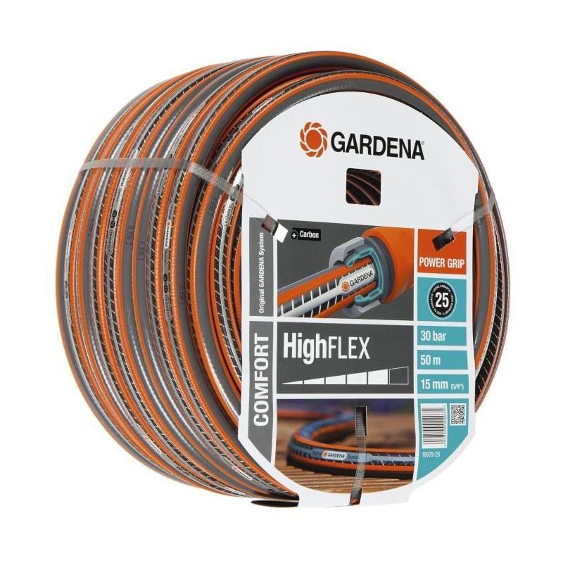 Tuyau d'arrosage Comfort HighFlex GARDENA 50m Ø15mm - Anti noeud - Garantie 20 ans