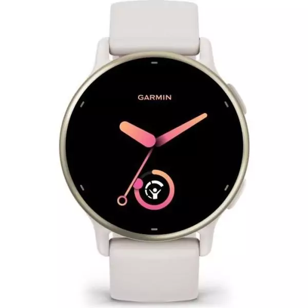 Montre GPS connectée - GARMIN - Vivoactive 5 - WiFi - 30,4 mm (1,2) - Creme Doré avec bracelet Beige