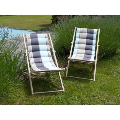 Chilienne matelassée JARDIN PRIVE - Made in France - Gris