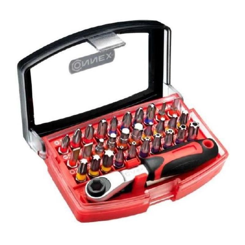 Ensemble d'embouts et cliquet 32 pcs - CONNEX - 1/4" - Acier S2