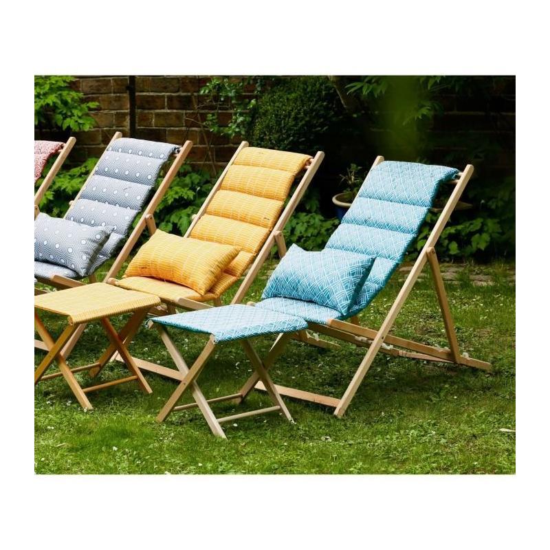 Chilienne matelassée Danemark bleu en bois massif - Fait en France