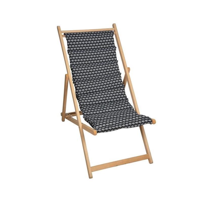 Chilienne Helsinki matelassée, structure en bois massif - Noir et blanc