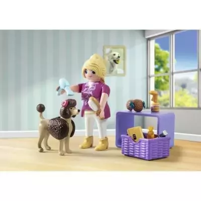 Toiletteuse et Caniche Playmobil avec Accessoires - Univers Miniature Toiletteuse et Caniche Playmobil avec Accessoires - Univers Miniature