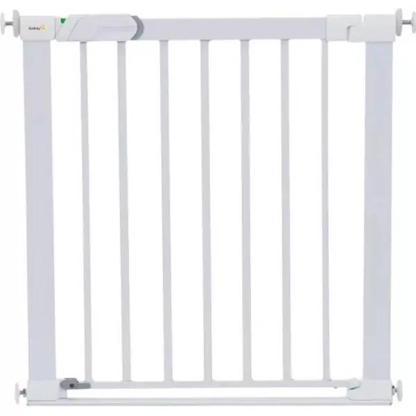 Barriere de sécurité Flat Step - SAFETY 1ST - Blanc - Métal - 73-80 cm - Pression sans vis ni perçage, barre de sol plate