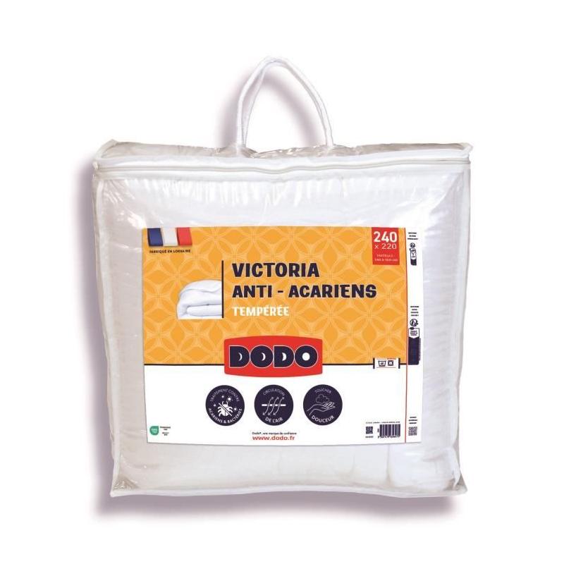 Couette tempérée 300gr/m² anti-acariens VICTORIA 220x240 cm blanc