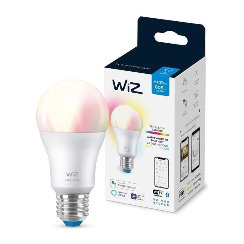 Ampoule connectée WiZ E27 60W: Couleur Intelligente | 8x14x8 cm