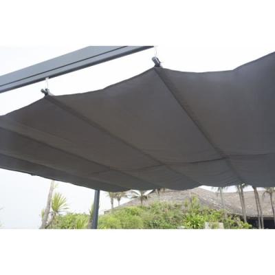 Pergola KIBA avec toit déroulant - Gris - 3 x 3 m : Facile à monter