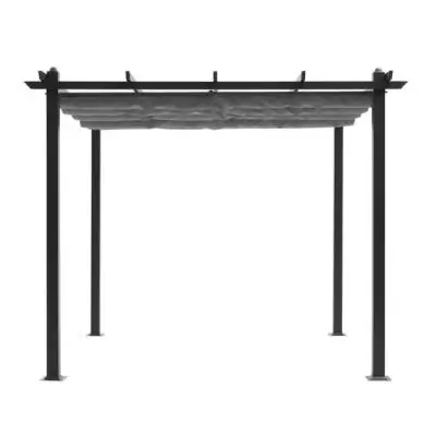 Pergola en aluminium CORDOBA - Gris - 3 x 3 m - Facile à Monter
