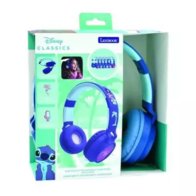 Casque lumineux pliable Stitch Bluetooth 3D vol. limité Casque lumineux pliable Stitch Bluetooth 3D vol. limité