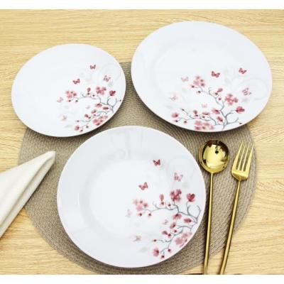 Ensemble de Table 18 pièces Porcelaine Papillons Rouge