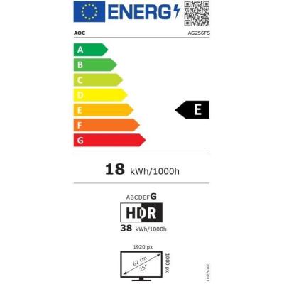 Écran PC AOC AG256FS 24,5 FHD IPS 390Hz 0,3ms - Réglable en hauteur