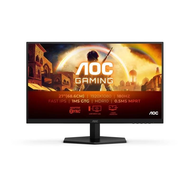 Ecran PC Gamer AOC 27'' FHD IPS 180Hz - 0,5MS MPRT - HDMI/DP
