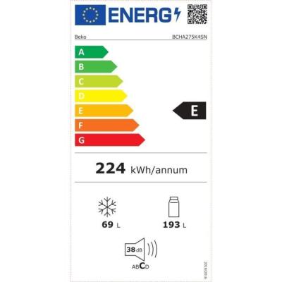 Réfrigérateur combiné BEKO BCHA275K4SN - 2 portes - 262 L - Blanc