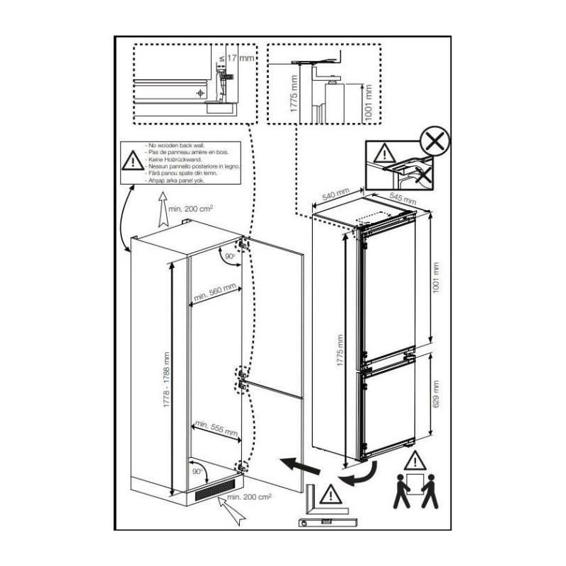 Réfrigérateur combiné BEKO BCHA275K4SN - 2 portes - 262 L - Blanc