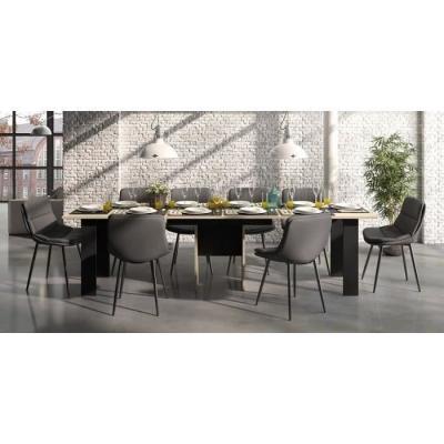 Table console extensible DIAGONE EXIT Chene clair/Noir - Jusqu'a 14 couverts