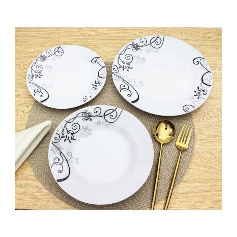 Service de table BAROQUE Noir 18 pièces ailes - Ensemble complet