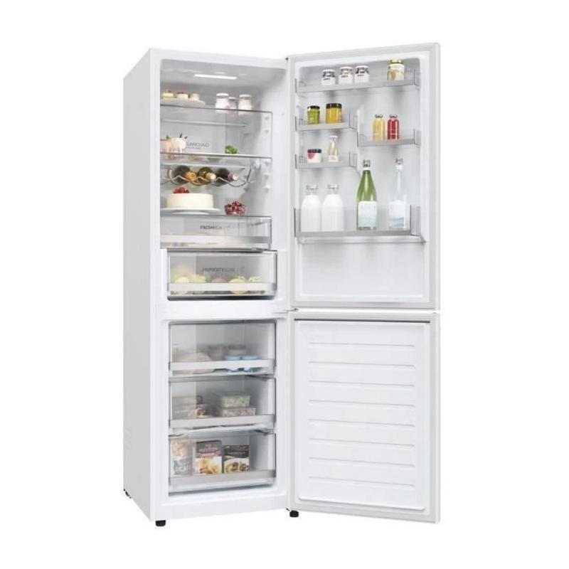Réfrigérateur combiné Haier HDW3618DNPW - Classe D - 341 L - Blanc