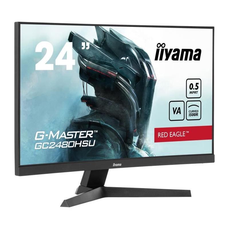 Ecran PC Gaming incurvé IIYAMA G-Master Red Eagle GCB2480HSU-B1 - 24" - FHD - 0,5 ms - 180Hz • ECRAN ORDINATEUR