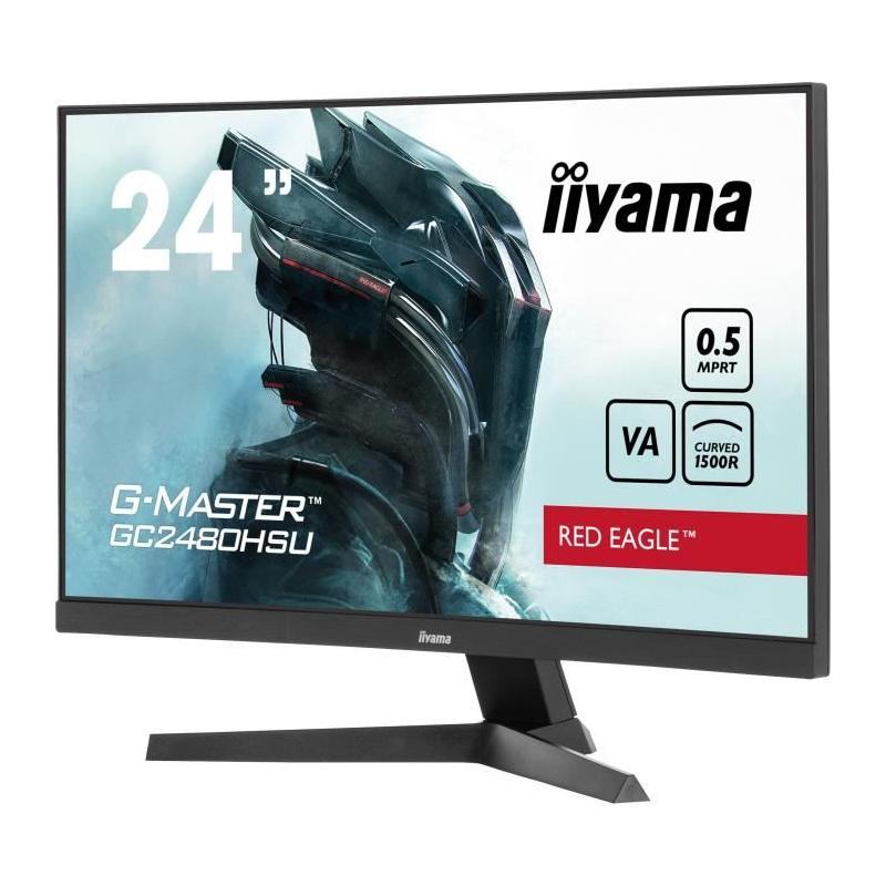 Ecran PC Gaming incurvé IIYAMA G-Master Red Eagle GCB2480HSU-B1 - 24" - FHD - 0,5 ms - 180Hz • ECRAN ORDINATEUR