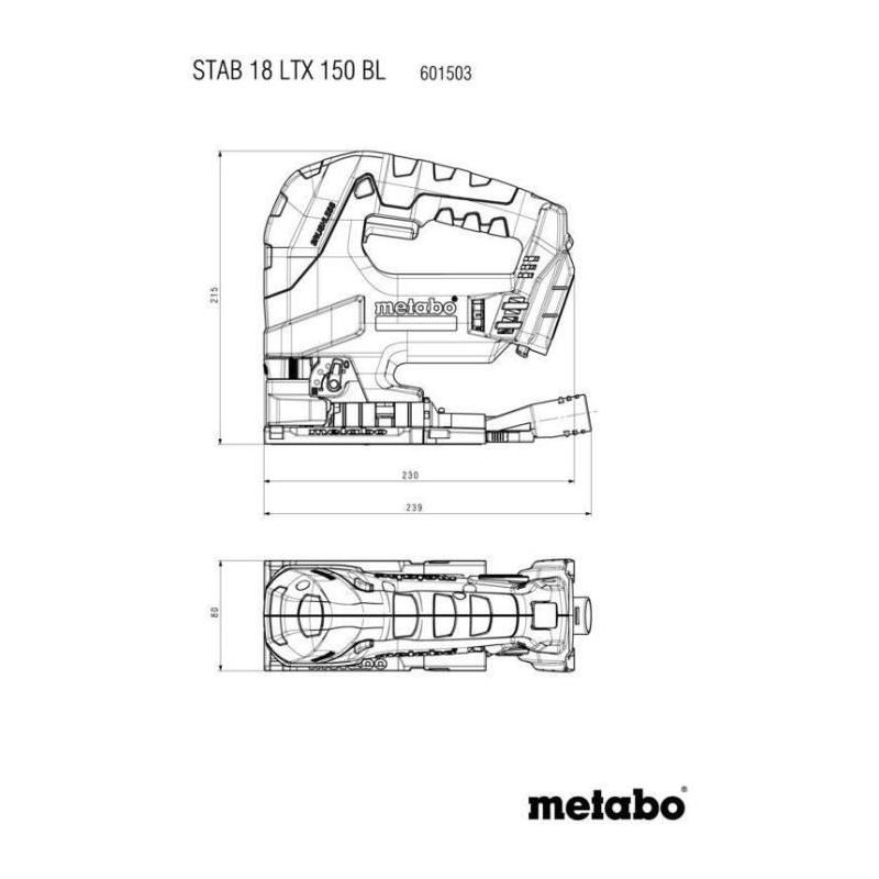 Scie sauteuse sans fil Metabo STAB 18 LTX 150 BL - 18V - MetaBOX 145L