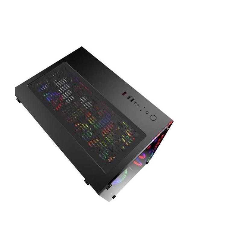 Boîtier PC Gamer ATX Noir RGB Crystal Sea - Dimensions Compactes