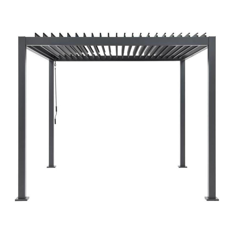 Pergola bioclimatique GAYA - Aluminium/acier - 290x290xH240 cm - Gris