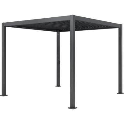 Pergola bioclimatique GAYA - Aluminium/acier - 290x290xH240 cm - Gris