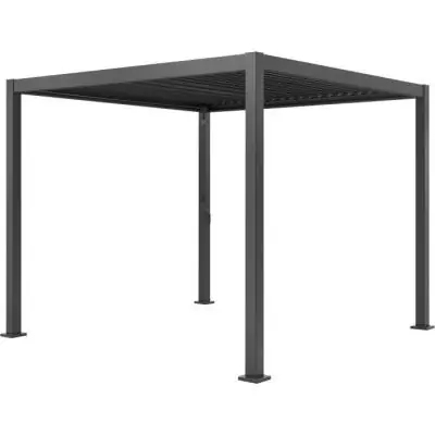 Pergola bioclimatique GAYA - Aluminium/acier - 290x290xH240 cm - Gris Pergola bioclimatique GAYA - Aluminium/acier - 290x290xH240 cm - Gris